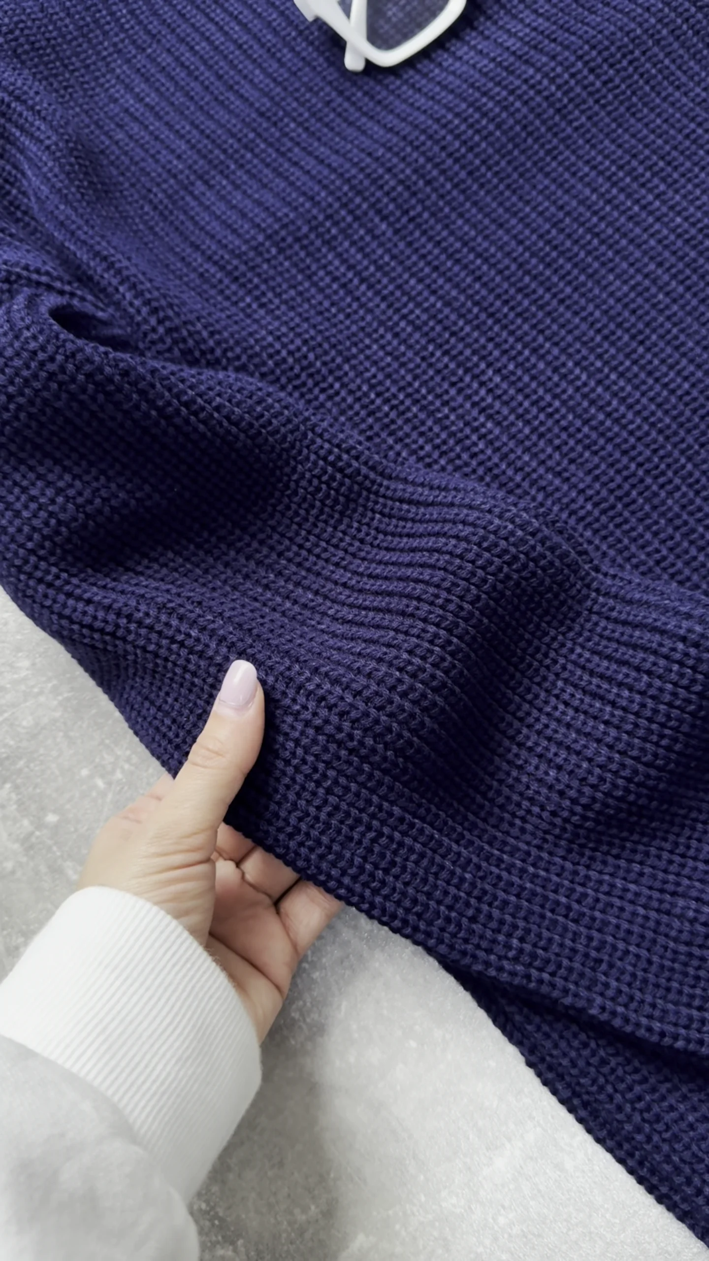 Men’s Premium Navy Blue Knitted Sweater Soft Textured Warm Winter Wear